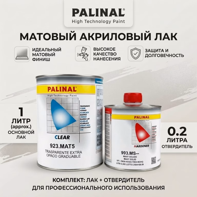 Сверхматовый акриловый лак PALINAL 1л + 0.2л отв.(993MS)
