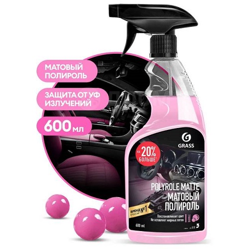 GRASS Полироль-очиститель пластика матовый "Polyrole Matte" bubble (флакон 600 мл)