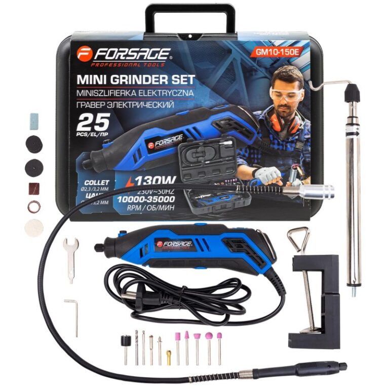 FORSAGE F-GM10-150E Гравер электрический ручной с набором аксессуаров