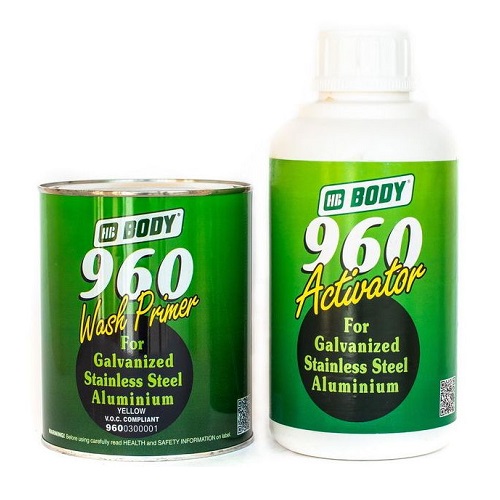 Грунт HB BODY 960 1:1 HS 2K кислотный жёлто-зелёный, с активатором (комплект), уп.1л+1л